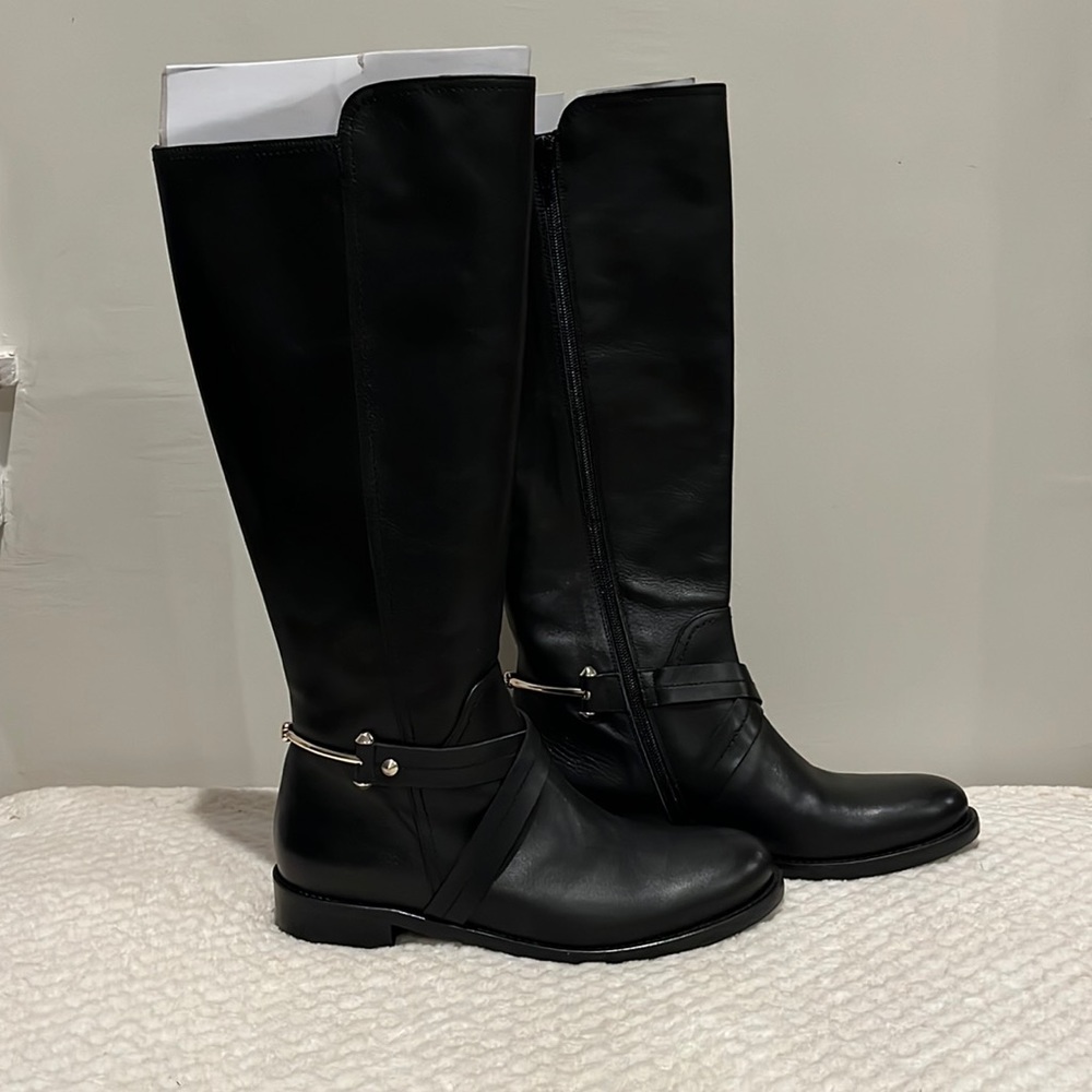 Napoleoni Matteo black leather riding boot